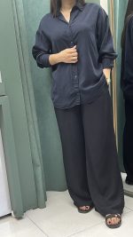 Navy blue silk